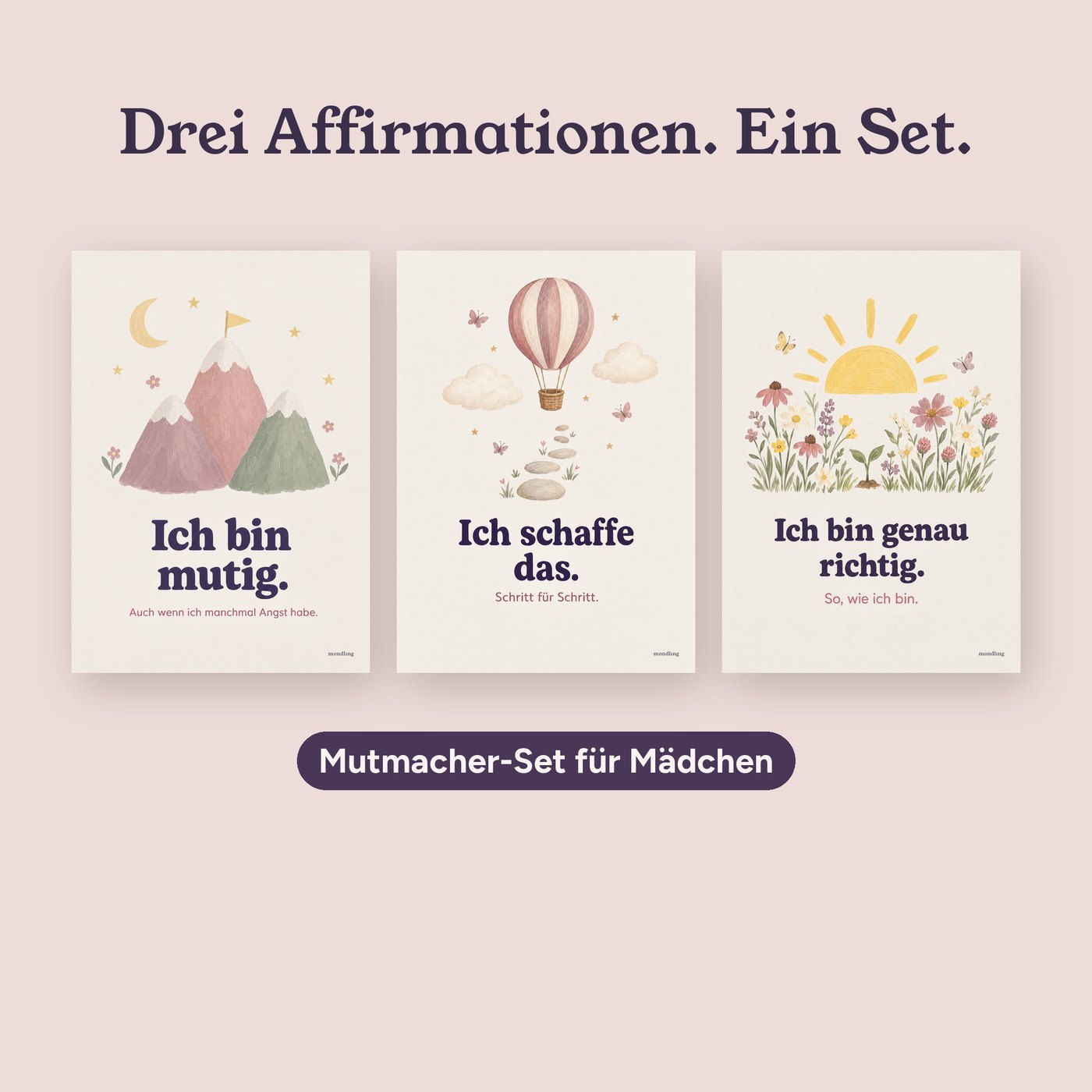 Die drei Affirmationsposter als Set